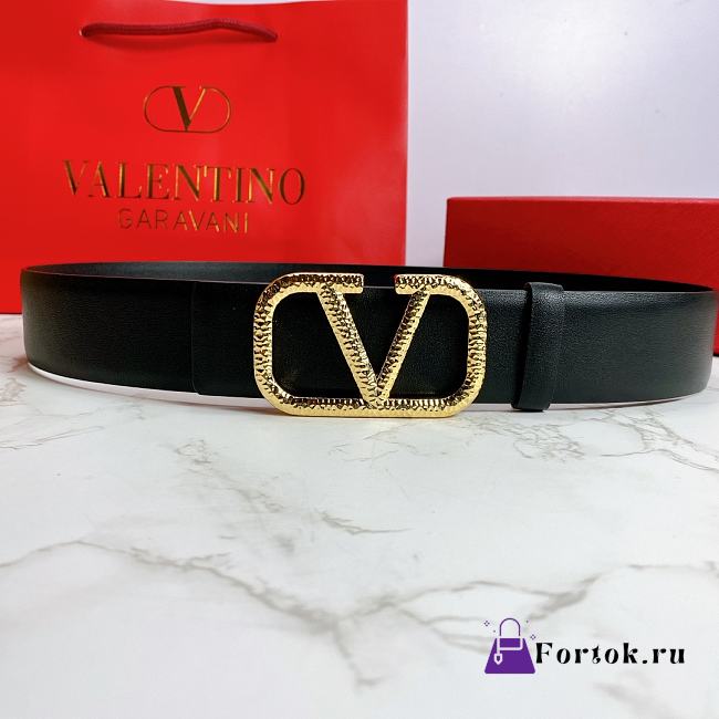 Valentino Belt Leather Black/White 4cm 80-95cm - 1