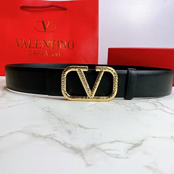 Valentino Belt Leather Black/White 4cm 80-95cm