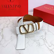 Valentino Belt Leather Black/White 4cm 80-95cm - 4