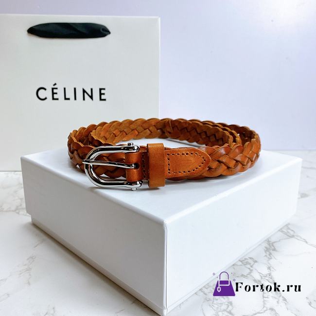 Celine Belt Leather Brown/Black 2.0cm - 1