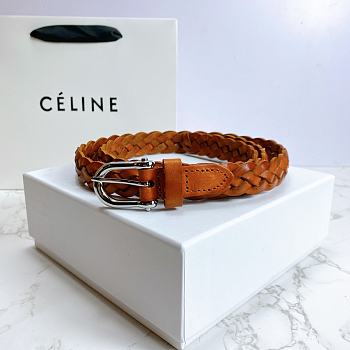 Celine Belt Leather Brown/Black 2.0cm