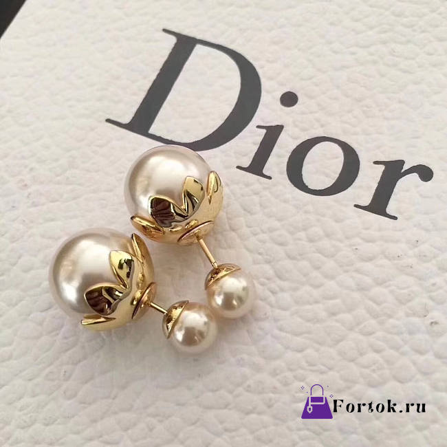 Dior Pearl Gold Earings - 1