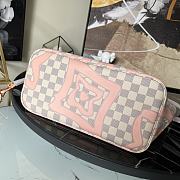 Louis Vuitton Neverfull MM Damier Canvas White/Pink N41050 32x29x17cm - 5