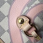 Louis Vuitton Neverfull MM Damier Canvas White/Pink N41050 32x29x17cm - 4