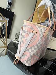 Louis Vuitton Neverfull MM Damier Canvas White/Pink N41050 32x29x17cm - 2