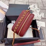 Chanel Caviar Quilted Small CC Filigree Vanity Case Burgundy 93343 21cm - 6