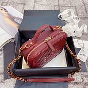 Chanel Caviar Quilted Small CC Filigree Vanity Case Burgundy 93343 21cm - 5
