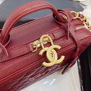 Chanel Caviar Quilted Small CC Filigree Vanity Case Burgundy 93343 21cm - 4