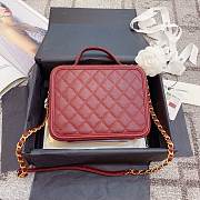 Chanel Caviar Quilted Small CC Filigree Vanity Case Burgundy 93343 21cm - 3