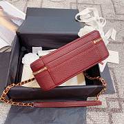 Chanel Caviar Quilted Small CC Filigree Vanity Case Burgundy 93343 21cm - 2