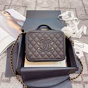 Chanel Caviar Quilted Small CC Filigree Vanity Case Black 93343 21cm - 1