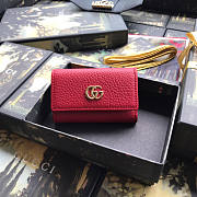 Gucci GG Marmont Key Case Leather Red 456118 7×11cm - 1