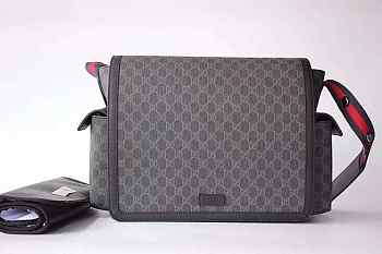 Gucci GG Messenger Diaper Bag Black 658542 44x28x14cm