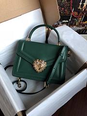 Dolce & Gabbana Medium Devotion Bag Leather Dark Green 24x17x9cm - 1