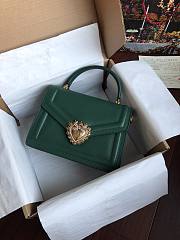 Dolce & Gabbana Medium Devotion Bag Leather Dark Green 24x17x9cm - 4