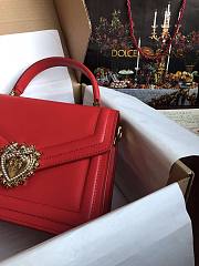 Dolce & Gabbana Medium Devotion Bag Leather Red 24x17x9cm - 6