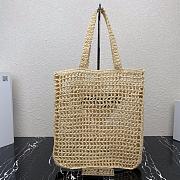 Prada Raffia Tote Bag Tan 1BG393 36x38x3cm - 3