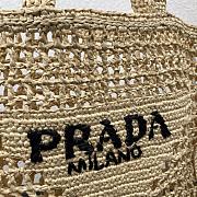 Prada Raffia Tote Bag Tan 1BG393 36x38x3cm - 4
