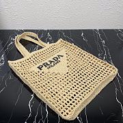 Prada Raffia Tote Bag Tan 1BG393 36x38x3cm 