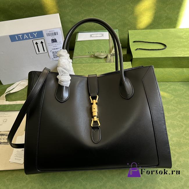 Gucci Large Jackie 1961 Tote Bag Black 649015 40x30x15cm - 1