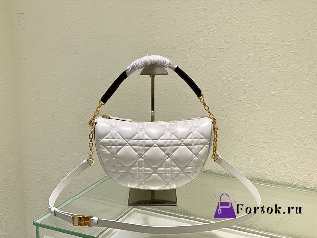 Dior Medium Vibe Hobo Bag White M7201 30x19x10cm - 1