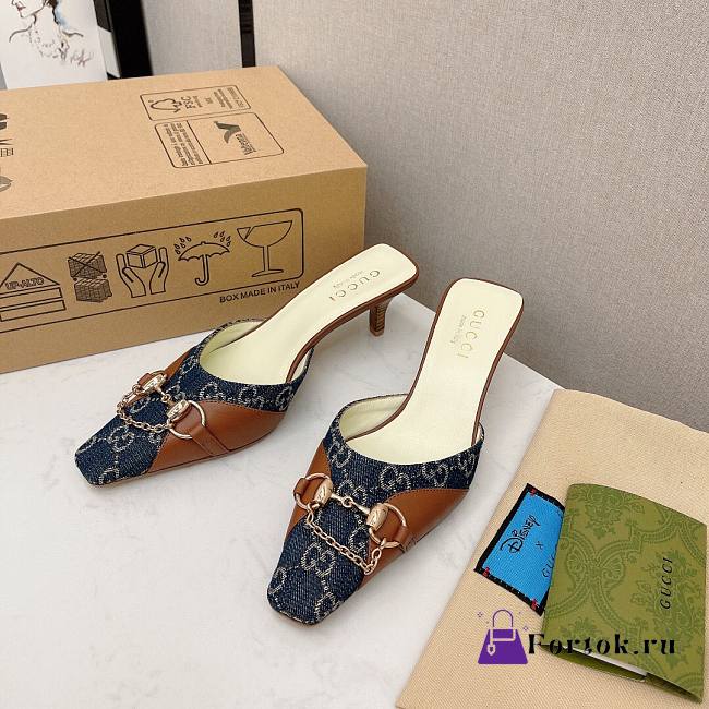 Gucci Horsebit Pumps Denim/Brown - 1
