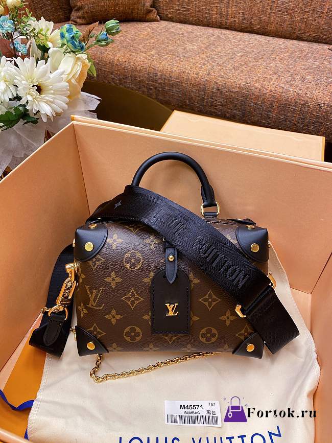 Louis Vuitton Petite Malle Souple Black M45571 20x14x7.5cm - 1