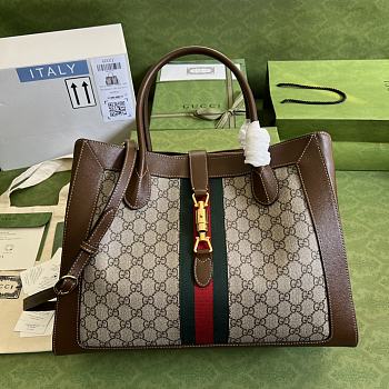 Gucci Large Jackie 1961 Tote Bag GG Canvas 649015 40x30x15cm