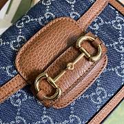 Gucci Mini Horsebit 1955 Bag GG Supreme Canvas Denim 658574 20.5x14x5cm - 2