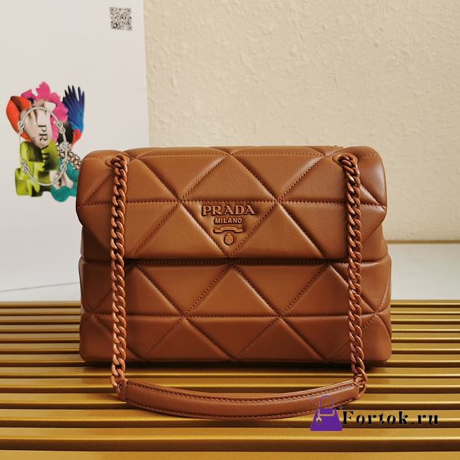 Prada Large Nappa Spectrum Bag Brown 1BD231 27×18.5×9cm - 1