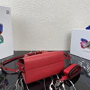 Prada Monochrome Bag Red 1BA269 22x16.5x11.5cm - 6