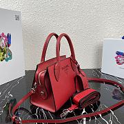 Prada Monochrome Bag Red 1BA269 22x16.5x11.5cm - 3