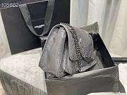 Ysl Medium Niki Crinkled Leather Gray 6331580 28x20.5x8.5cm - 4