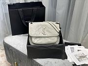 Ysl Medium Niki Crinkled Leather White 6331580 28x20.5x8.5cm - 1