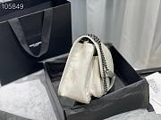Ysl Medium Niki Crinkled Leather White 6331580 28x20.5x8.5cm - 6