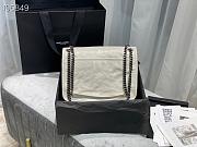 Ysl Medium Niki Crinkled Leather White 6331580 28x20.5x8.5cm - 3