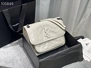 Ysl Medium Niki Crinkled Leather White 6331580 28x20.5x8.5cm - 4