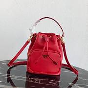Prada Duet Leather Shoulder Bag Red 1BH038 22.5×17.5×12cm - 1