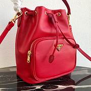 Prada Duet Leather Shoulder Bag Red 1BH038 22.5×17.5×12cm - 5