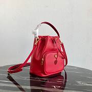 Prada Duet Leather Shoulder Bag Red 1BH038 22.5×17.5×12cm - 3
