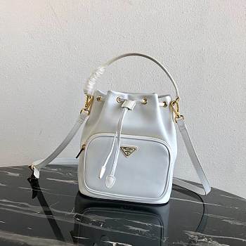 Prada Duet Leather Shoulder Bag White 1BH038 22.5×17.5×12cm