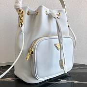 Prada Duet Leather Shoulder Bag White 1BH038 22.5×17.5×12cm - 5