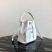 Prada Duet Leather Shoulder Bag White 1BH038 22.5×17.5×12cm - 4