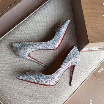 Christian Louboutin Iriza Strass Pumps Silver 100mm 