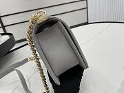 Chanel Medium Boy Bag Classic Gold-tone Metal Grained Leather Gray A67086 25cm - 3