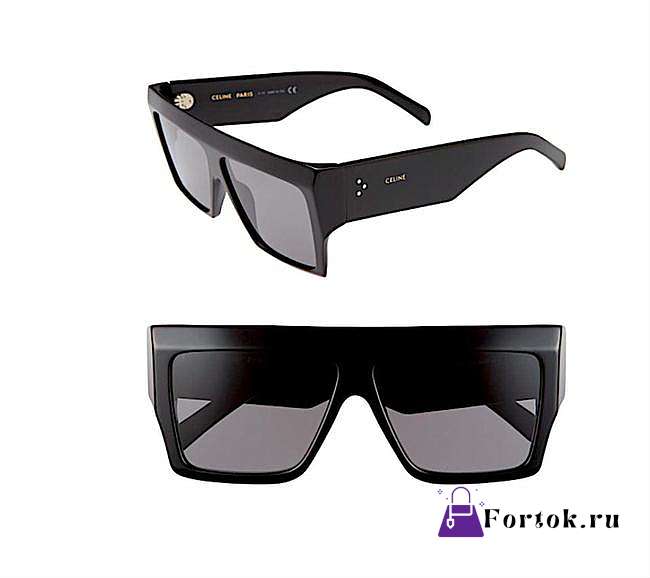 Celine Unisex Flat Top Square Black 57mm - 1