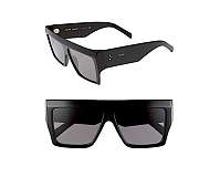 Celine Unisex Flat Top Square Black 57mm - 1
