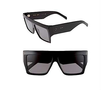 Celine Unisex Flat Top Square Black 57mm