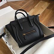 Celine Nano Luggage In Grained Leather Black 20x20x10cm - 1