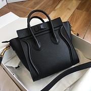 Celine Nano Luggage In Grained Leather Black 20x20x10cm - 4